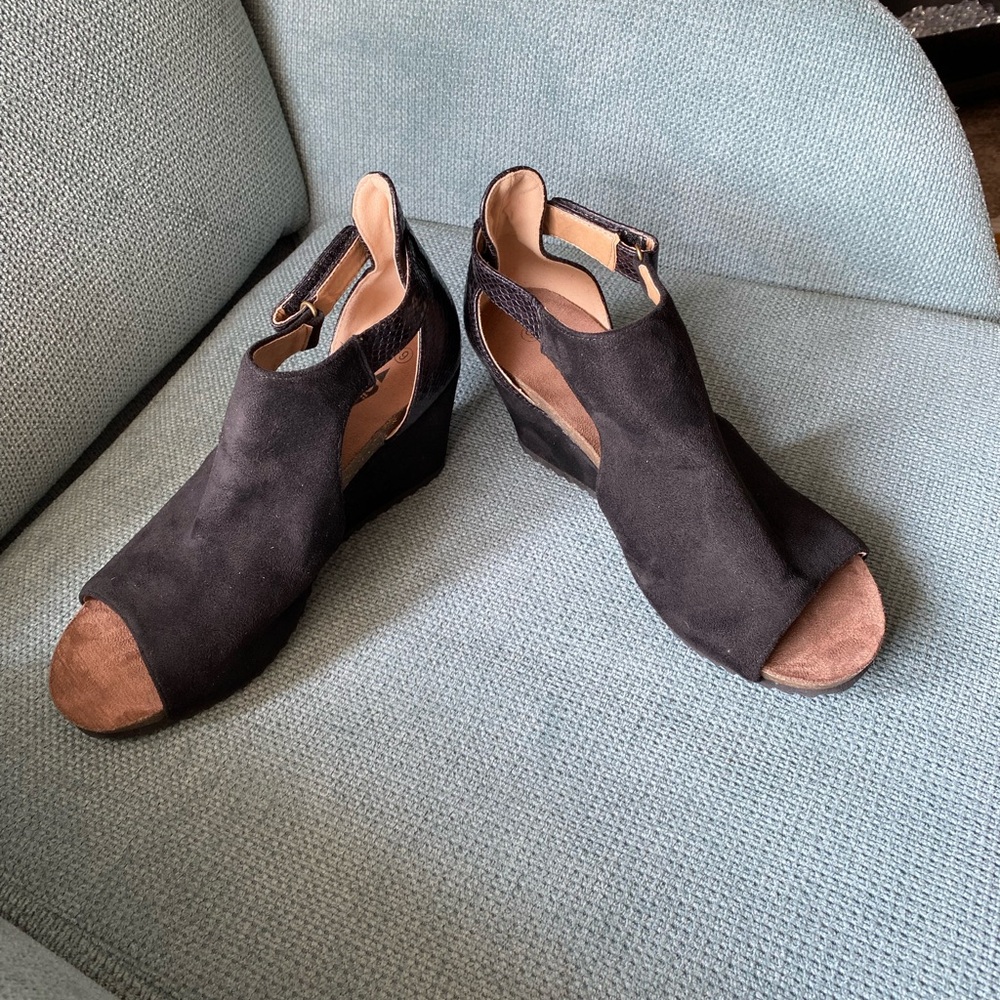 Oli Jolimall Chic Black Open-Toe Sandals Size 9 - Picture 2 of 5